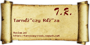 Tarnóczy Róza névjegykártya